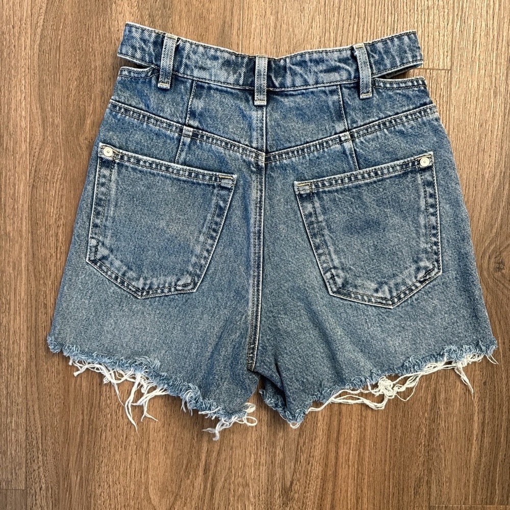Miss Sixty Denim cut out Frayed Hem Womens Shorts size 24 - Picture 4 of 8